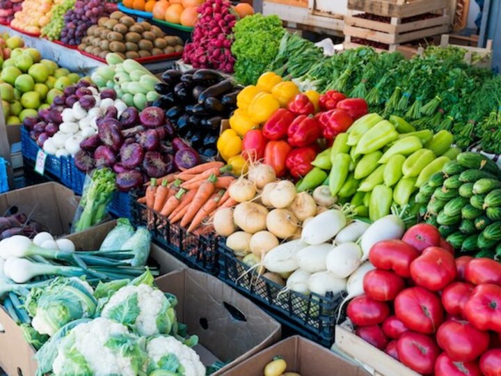 food displayed at Farmer's market